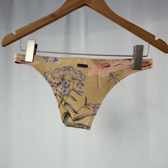 TRIANGL Neoprene Floral Bikini Bottom in Brown Purple Size Small - Picture 2 of 5